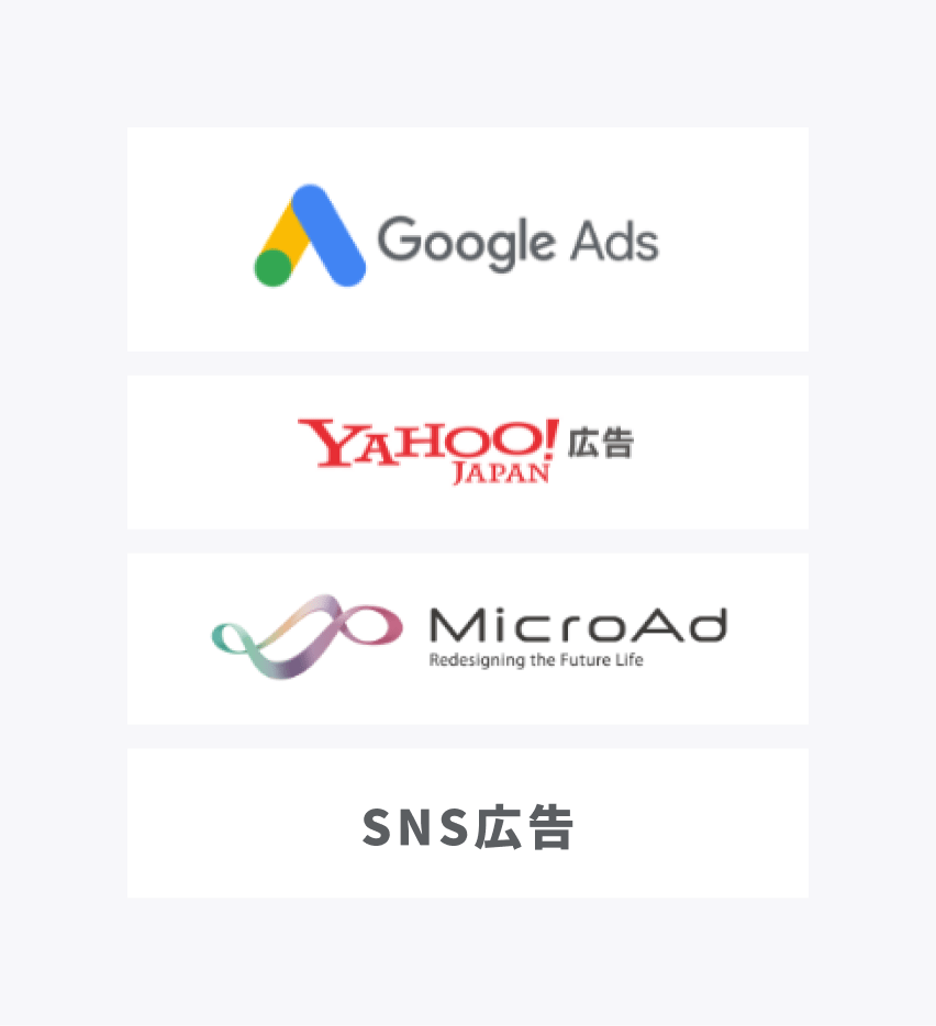 Google広告・Yahoo!Japan広告・マイクロアド・SNS広告